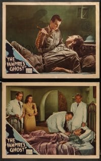 5w988 VAMPIRE'S GHOST 2 LCs 1945 John Abbott, Charles Gordon, Peggy Stewart, jungle voodoo horror!