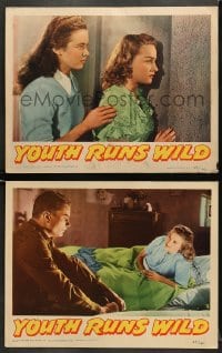 5w998 YOUTH RUNS WILD 2 LCs 1944 Bonita Granville, Kent Smith, truth about modern youth!