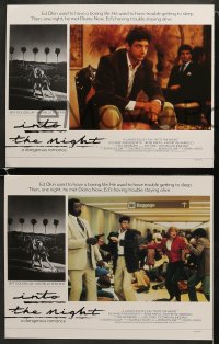 5w153 INTO THE NIGHT 8 English LCs 1985 different images of Jeff Goldblum & Michelle Pfeiffer!
