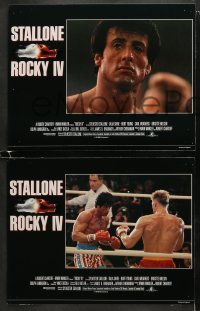 5w259 ROCKY IV 8 English LCs 1985 boxing heavyweight boxing champ Sylvester Stallone, Lundgren!