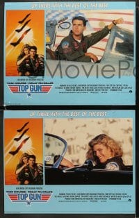 5w322 TOP GUN 8 English LCs 1986 great images of Tom Cruise & Kelly McGillis, Navy fighter jets!