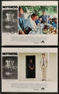 5w349 WITNESS 8 English LCs 1985 cop Harrison Ford in Amish country, directed by Peter Weir!