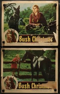 5w665 BUSH CHRISTMAS 3 LCs 1948 Australian, cool adventure images of kids, dog and horses!