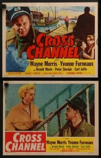 5w065 CROSS CHANNEL 8 LCs 1955 sailor Wayne Morris, Yvonne Furneaux, w/film noir waterfront tc art!