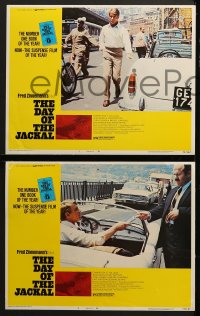 5w438 DAY OF THE JACKAL 6 LCs 1973 Fred Zinnemann assassination classic, master killer Edward Fox!