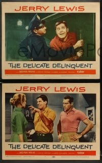 5w684 DELICATE DELINQUENT 3 LCs 1957 wacky teen Jerry Lewis, Darren McGavin, Martha Hyer!