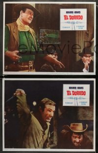 5w582 EL DORADO 4 LCs 1966 western cowboys John Wayne, Robert Mitchum, directed by Howard Hawks!