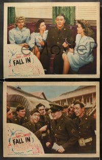 5w585 FALL IN 4 LCs 1942 Hal Roach, William Tracy & Joe Sawyer fight over pretty Jean Porter, WWII!