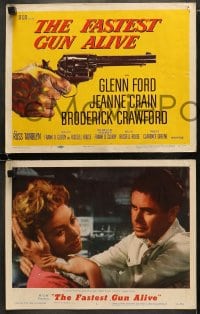 5w097 FASTEST GUN ALIVE 8 LCs 1956 Glenn Ford, Jeanne Crain, Broderick Crawford!