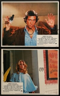 5w587 FOUL PLAY 4 LCs 1978 great images of Goldie Hawn & Chevy Chase, Moore, screwball comedy!