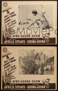 5w123 GOONA GOONA/AFRICA SPEAKS 8 LCs 1940s exploitive jungle safari wild animal documentary!