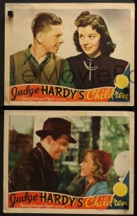 5w726 JUDGE HARDY'S CHILDREN 3 LCs 1938 Lewis Stone, Mickey Rooney as Andy, Rutherford, Parker!