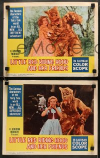 5w180 LITTLE RED RIDING HOOD & HER FRIENDS 8 LCs 1964 see Wolf & Stinky the Skunk in haunted forest!