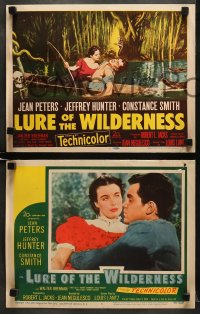 5w189 LURE OF THE WILDERNESS 8 LCs 1952 sexy Jean Peters & Jeff Hunter in Okefenokee Swamp!