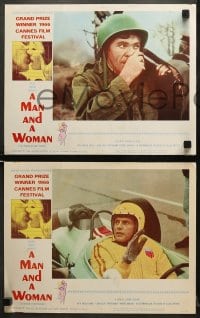 5w531 MAN & A WOMAN 5 LCs 1966 Claude Lelouch's Un homme et une femme, Anouk Aimee, Trintignant