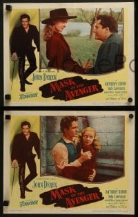 5w195 MASK OF THE AVENGER 8 LCs 1951 John Derek, Quinn, Monte Cristo lives, fights, loves again!