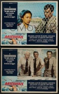 5w616 MIDWAY 4 LCs 1976 Charlton Heston, Henry Fonda, Robert Mitchum, Robert Wagner & Glenn Ford!