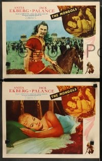 5w536 MONGOLS 5 LCs 1962 great images of Jack Palance, sexy Anita Ekberg, sex-starved hordes!