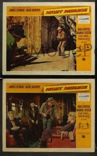 5w626 NIGHT PASSAGE 4 LCs 1957 cool western cowboys Dan Duryea, Audie Murphy, James Stewart!