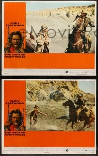 5w758 OUTLAW JOSEY WALES 3 LCs 1976 Eastwood is an army of one, Chief Dan George, Andersen art!
