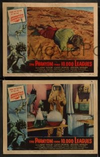 5w627 PHANTOM FROM 10,000 LEAGUES 4 LCs 1956 Kent Taylor, Cathy Downs, Whalen, Kallis border art!