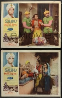 5w765 SABU & THE MAGIC RING 3 LCs 1957 great images of Sabu in Arabian adventure fantasy!