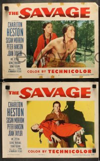 5w262 SAVAGE 8 LCs 1952 Native American Charlton Heston, pretty Susan Morrow!
