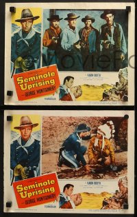 5w406 SEMINOLE UPRISING 7 LCs 1955 cavalry officer George Montgomery vs. Native American Indians!