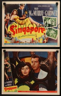 5w277 SINGAPORE 8 LCs 1947 great images of sexy Ava Gardner, Fred MacMurray & Thomas Gomez!