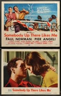5w285 SOMEBODY UP THERE LIKES ME 8 LCs 1956 Paul Newman as Rocky Graziano Pier Angeli, Sal Mineo!