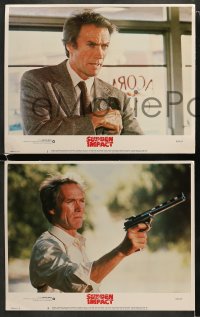5w295 SUDDEN IMPACT 8 LCs 1983 Clint Eastwood as Dirty Harry holds bad guy to wall!