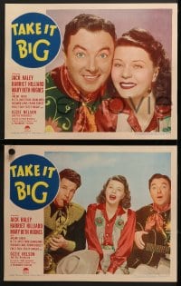 5w411 TAKE IT BIG 7 LCs 1944 great close up of Jack Haley & Harriet Hilliard, but no Ozzie!