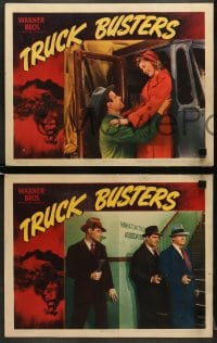5w647 TRUCK BUSTERS 4 LCs 1942 great images of Richard Travis, Virginia Christine, big rig drivers!