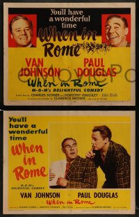 5w345 WHEN IN ROME 8 LCs 1952 Van Johnson, Paul Douglas, Joseph Calleia, delightful comedy!