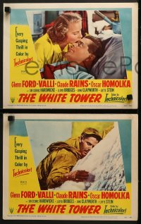 5w488 WHITE TOWER 6 LCs 1950 Glenn Ford, Alida Valli, Claude Rains, dramatic climbing scenes!