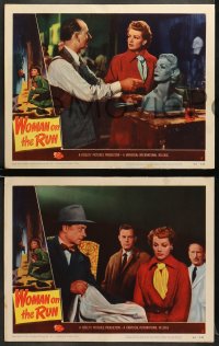 5w792 WOMAN ON THE RUN 3 LCs 1950 Ann Sheridan, Dennis O'Keefe, Robert Keith, John Qualen, film noir