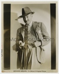 5x041 ADOLPHE MENJOU 8x10 still 1930s great standing portrait in suit & hat with pocket watch!