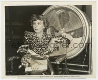 5x082 APPOINTMENT FOR LOVE candid 8x10.25 still 1941 Margaret Sullavan keeping cool by huge fan!