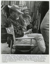 5x092 BALLAD OF CABLE HOGUE candid 7.5x9.75 still 1970 Sam Peckinpah & chicken by Robards on set!
