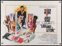 5y316 LIVE & LET DIE British quad 1973 McGinnis art of Moore as James Bond & sexy tarot cards!
