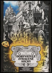 5y002 RAIDERS OF THE LOST ARK Czech 24x33 1984 cool different elaborate artwork by Jiskra!
