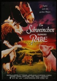 5y096 BABE German 1995 classic talking pig, children's farm animal comedy!