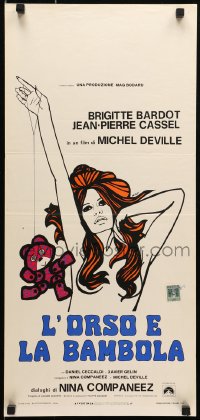 5y856 BEAR & THE DOLL Italian locandina 1970 L'Ours et la Poupee, sexy Brigitte Bardot by DeRossi!