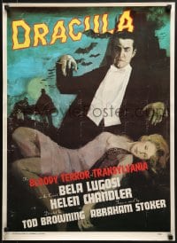 5z889 DRACULA 21x29 commercial poster 1976 Browning, Bela Lugosi with his bloody long fingernails!
