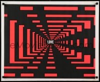 5z921 LOVE 22x27 commercial poster 1969 cool art of the word descending into red shapes!