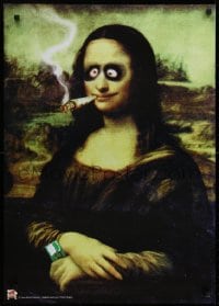 5z926 MONA LISA PARODY 24x34 English commercial poster 2000s completely wacky art of her smoking!