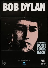 5z972 DON'T LOOK BACK 23x32 video poster R1980s Pennebaker, Bob Dylan with cigarette in mouth