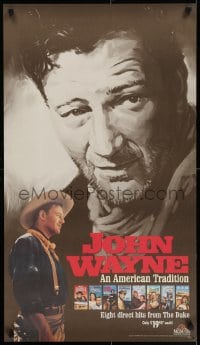 5z976 JOHN WAYNE AN AMERICAN TRADITION 21x36 video poster 1990 great art & image of The Duke!
