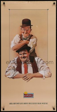 5z980 NOSTALGIA MERCHANT 20x40 video poster 1987 Nelson art of Stan Laurel & Oliver Hardy!