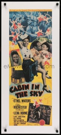 5z991 CABIN IN THE SKY 15x34 REPRO poster 1980s Lena Horne, Rochester & Ethel Waters!